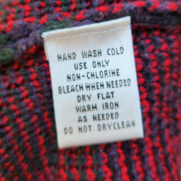 VTG Liz Baker Multicolor Plaid Cardigan Sweater Pockets Gold Buttons Grandma - Picture 13 of 13